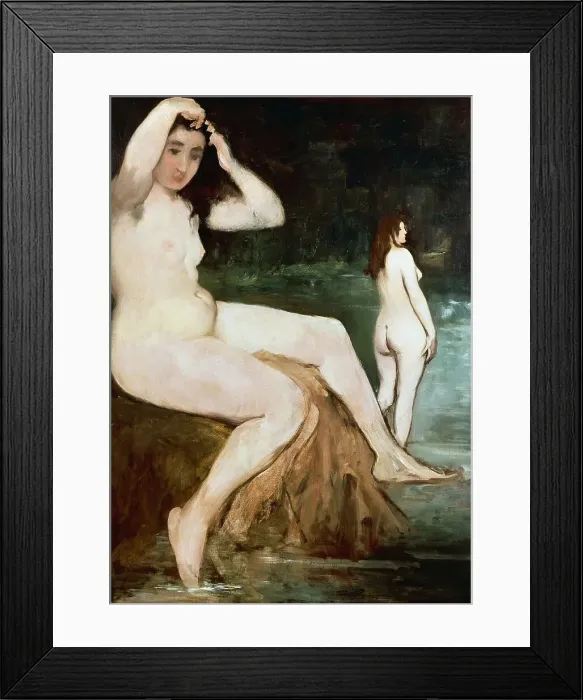 Framed Print : Bathers on the Seine, 1874-1876. Creator: Manet, Édouard (1832-1883) Framed Print : Bathers on the Seine, 1874-1876. Creator: Manet, Édouard (1832-1883)