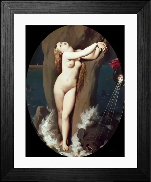 Framed Print : Angelica in Chains, 1859. Creator: Ingres, Jean Auguste Dominique (1780-1867) Framed Print : Angelica in Chains, 1859. Creator: Ingres, Jean Auguste Dominique (1780-1867)