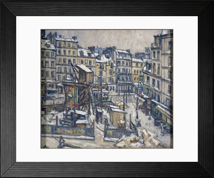 Framed Print : Metro works, at the corner of rue du faubourg Saint-Antoine and rue de Reuilly, 1929. Creator: Germain David-Nillet Framed Print : Metro works, at the corner of rue du faubourg Saint-Antoine and rue de Reuilly, 1929. Creator: Germain David-Nillet