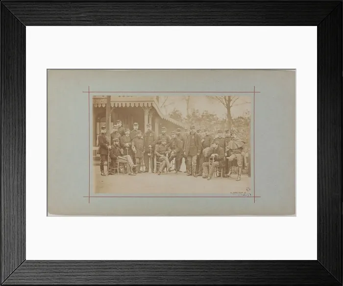 Framed Print : Group portrait of soldiers, 1870. Creator: Andre-Adolphe-Eugene Disderi Framed Print : Group portrait of soldiers, 1870. Creator: Andre-Adolphe-Eugene Disderi