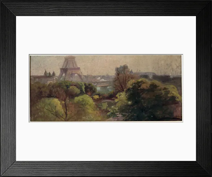 Framed Print : Eiffel Tower, seen from the Delessert garden, 1903. Creator: Adolphe-Ernest Gumery Framed Print : Eiffel Tower, seen from the Delessert garden, 1903. Creator: Adolphe-Ernest Gumery