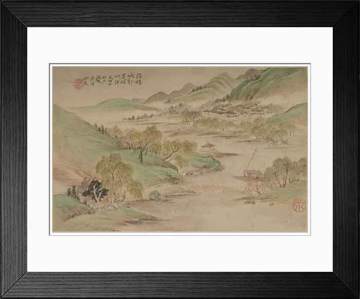 Framed Print : Landscape in the manner of the Wu School, 1841. Creator: Qian Du Framed Print : Landscape in the manner of the Wu School, 1841. Creator: Qian Du