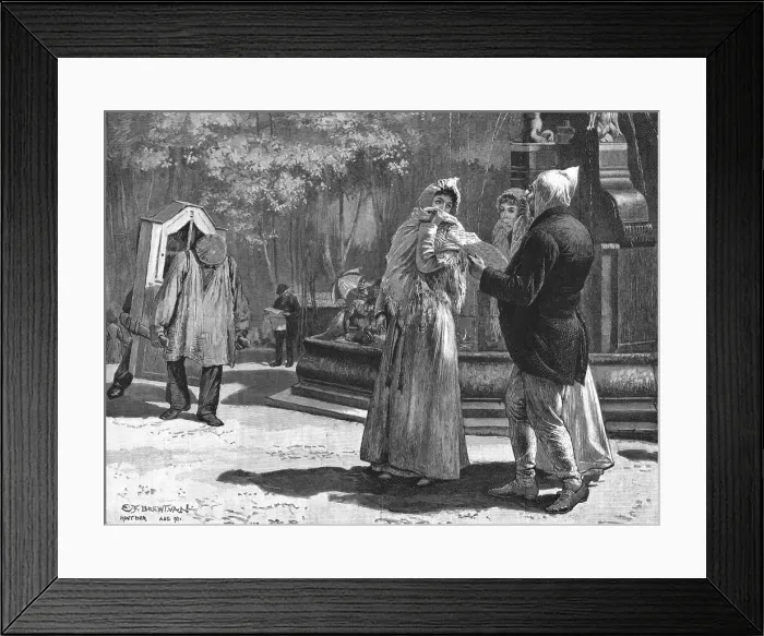 Framed Print : Mont d'or-Les-Bains - Returning from the Morning Bath; after EF Brewtnall, 1890 (1891). Creator: Unknown Framed Print : Mont d'or-Les-Bains - Returning from the Morning Bath; after EF Brewtnall, 1890 (1891). Creator: Unknown