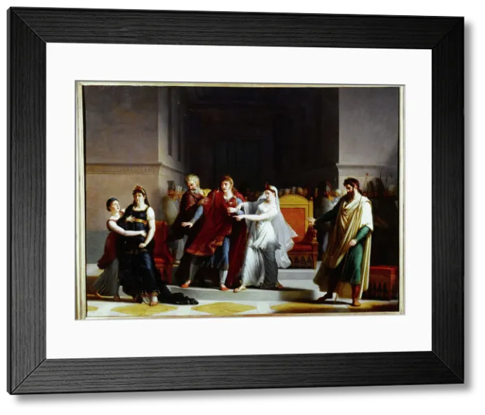 Framed Print : Last scene of the tragedy Rodogune at the Theatre-Francais, 1810. Creator: Jacques Augustin Pajou. Last scene of the tragedy Rodogune at the Theatre-Francais, 1810. Creator: Jacques Augustin Pajou Framed Print : Last scene of the tragedy Rodogune at the Theatre-Francais, 1810. Creator: Jacques Augustin Pajou. Last scene of the tragedy Rodogune at the Theatre-Francais, 1810. Creator: Jacques Augustin Pajou