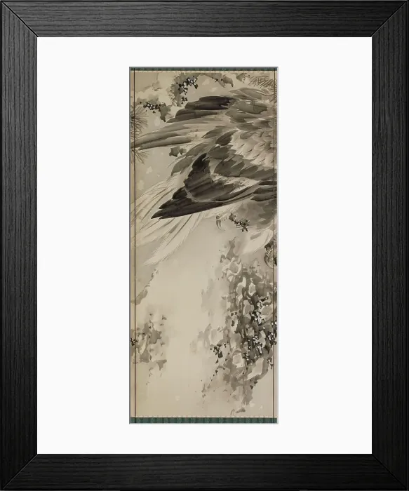 Framed Print : Eagle on a snowy pine, c.1850. Creator: Kishi Renzan Framed Print : Eagle on a snowy pine, c.1850. Creator: Kishi Renzan