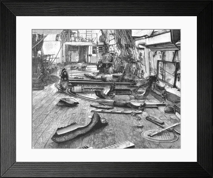 Framed Print : Explosion on Board HMS Cordelia, 1891. Creator: Unknown. Explosion on Board HMS Cordelia, 1891. Creator: Unknown Framed Print : Explosion on Board HMS Cordelia, 1891. Creator: Unknown. Explosion on Board HMS Cordelia, 1891. Creator: Unknown