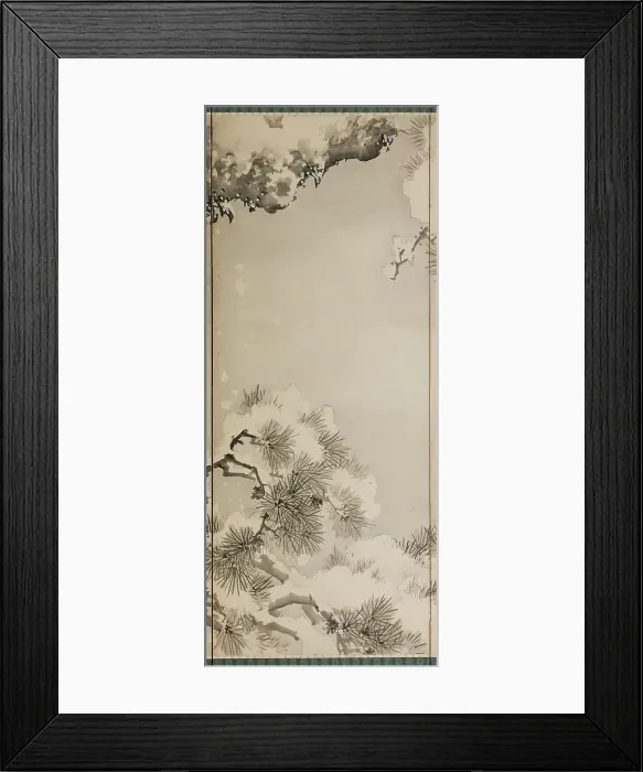 Framed Print : Eagle on a snowy pine, c.1850. Creator: Kishi Renzan Framed Print : Eagle on a snowy pine, c.1850. Creator: Kishi Renzan