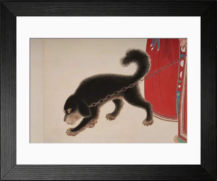 Framed Print : Tibetans with Mastiff, 1944. Creator: Zhang Daqian Framed Print : Tibetans with Mastiff, 1944. Creator: Zhang Daqian