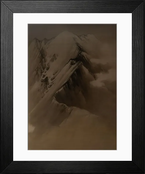 Framed Print : Japanese alps, 20th century. Creator: Yamamoto Shunkyo Framed Print : Japanese alps, 20th century. Creator: Yamamoto Shunkyo