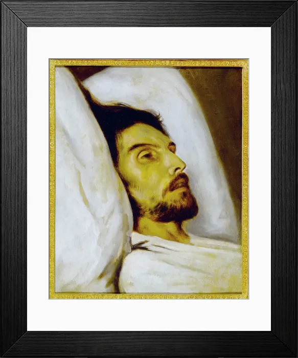 Framed Print : Portrait of a man on his deathbed, formerly known as Armand Carrel, c1840. Creator: Unknown Framed Print : Portrait of a man on his deathbed, formerly known as Armand Carrel, c1840. Creator: Unknown