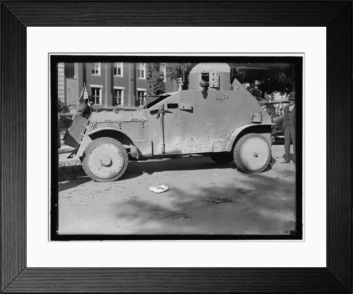 Framed Print : Armored car, between 1916 and 1918. Creator: Harris & Ewing. Armored car, between 1916 and 1918. Creator: Harris & Ewing Framed Print : Armored car, between 1916 and 1918. Creator: Harris & Ewing. Armored car, between 1916 and 1918. Creator: Harris & Ewing