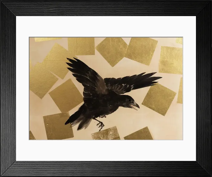 Framed Print : Flight of crows in a snow storm. Creator: Mochizuki Gyokusen Framed Print : Flight of crows in a snow storm. Creator: Mochizuki Gyokusen