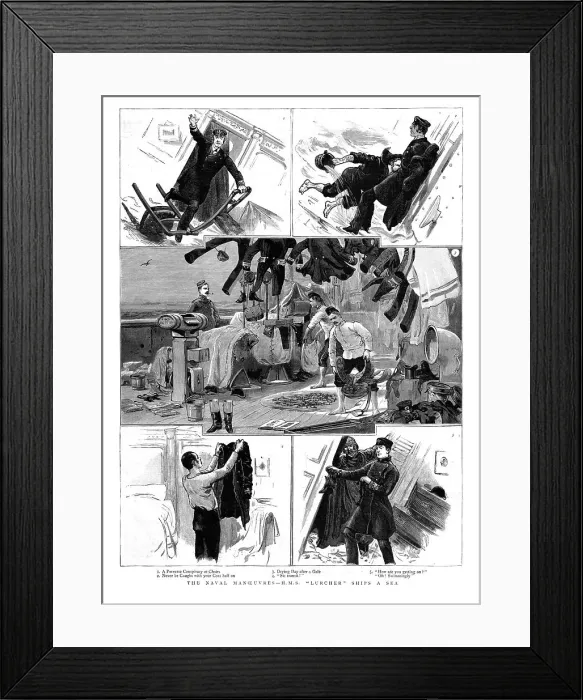 Framed Print : The Naval Manoeuvres - HMS'Lurcher Ships a Sea, 1891. Creator: Unknown. The Naval Manoeuvres - HMS'Lurcher Ships a Sea, 1891. Creator: Unknown Framed Print : The Naval Manoeuvres - HMS'Lurcher Ships a Sea, 1891. Creator: Unknown. The Naval Manoeuvres - HMS'Lurcher Ships a Sea, 1891. Creator: Unknown