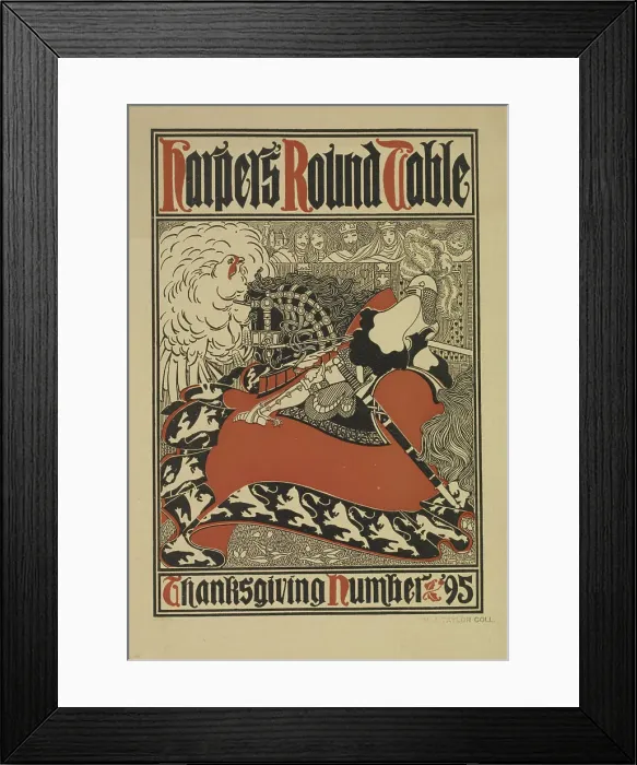 Framed Print : Harper's round table, c1895. Creator: William H Bradley Framed Print : Harper's round table, c1895. Creator: William H Bradley