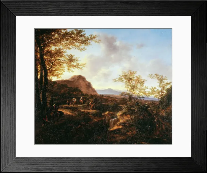 Framed Print : Landscape with travellers, c1650. Creator: Jan Dirksz Both Framed Print : Landscape with travellers, c1650. Creator: Jan Dirksz Both