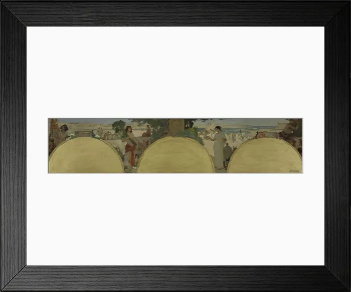 Framed Print : Sketch for the Hotel de Ville in Paris: History of writing - ancient times, c1890. Creator: Fernand Cormon Framed Print : Sketch for the Hotel de Ville in Paris: History of writing - ancient times, c1890. Creator: Fernand Cormon