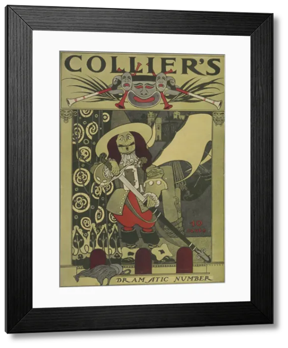 Framed Print : Collier's. Dramatic number, c1894 - 1896. Creator: William H Bradley Framed Print : Collier's. Dramatic number, c1894 - 1896. Creator: William H Bradley