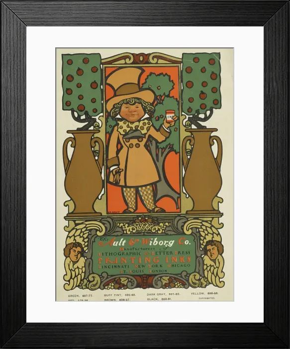 Framed Print : The Ault & Wilborg company, c1894 - 1896. Creator: William H Bradley. The Ault & Wilborg company, c1894 - 1896. Creator: William H Bradley Framed Print : The Ault & Wilborg company, c1894 - 1896. Creator: William H Bradley. The Ault & Wilborg company, c1894 - 1896. Creator: William H Bradley