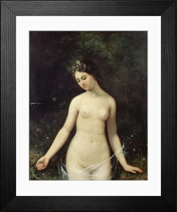 Framed Print : Young naked woman, 1831. Creator: Theophile Gautier Framed Print : Young naked woman, 1831. Creator: Theophile Gautier
