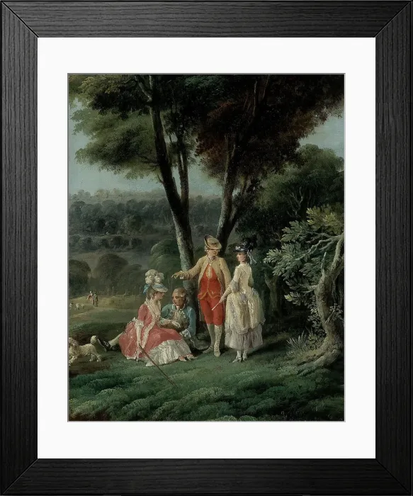 Framed Print : Walk in a park. Creator: Jean-Baptiste Hilaire Framed Print : Walk in a park. Creator: Jean-Baptiste Hilaire