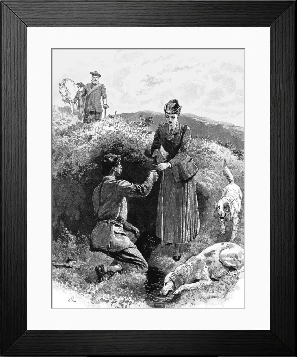 Framed Print : Grouse Shooting on the Moors; The Cup that Cheers but not Inebriates, 1891. Creator: Unknown Framed Print : Grouse Shooting on the Moors; The Cup that Cheers but not Inebriates, 1891. Creator: Unknown