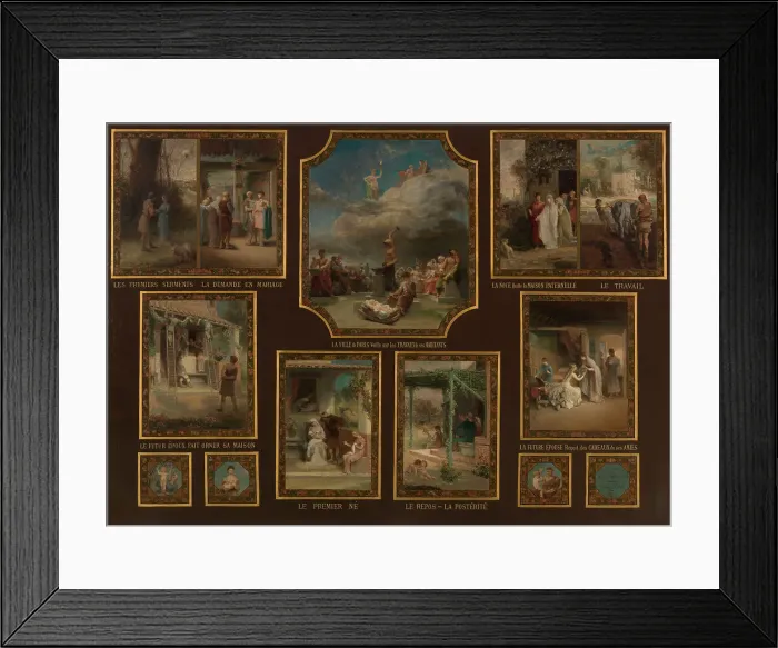 Framed Print : Sketch for the town hall of the 19th arrondissement of the City of Paris:Evocations of marriage, 1880 Creator: Emile Levy Framed Print : Sketch for the town hall of the 19th arrondissement of the City of Paris:Evocations of marriage, 1880 Creator: Emile Levy