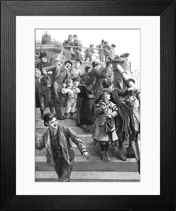 Framed Print : Children's First View of the Sea, 1891. Creator: R Barnes Framed Print : Children's First View of the Sea, 1891. Creator: R Barnes