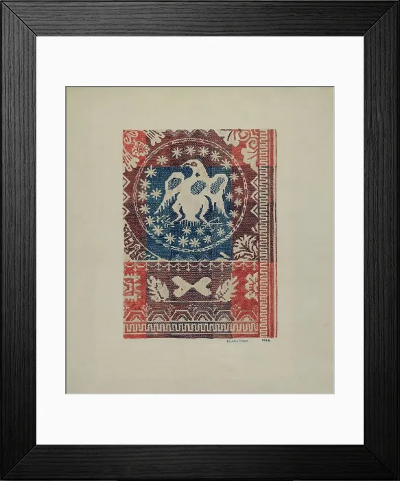 Framed Print : Coverlet: Eagle Coin, 1938. Creator: Eileen Knox Framed Print : Coverlet: Eagle Coin, 1938. Creator: Eileen Knox