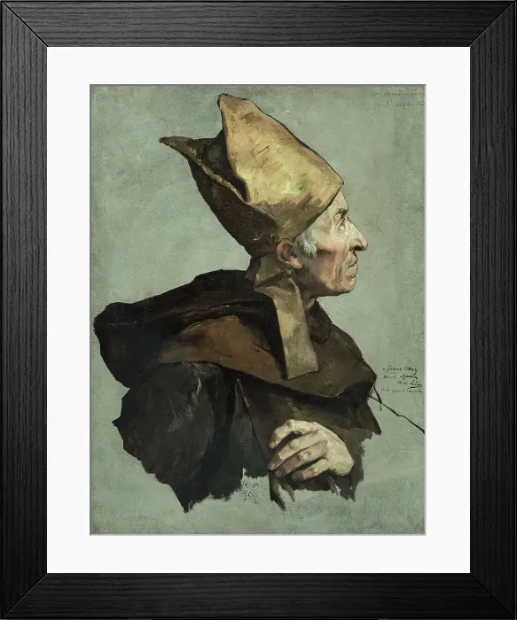 Framed Print : Detailled sketch for the Pantheon: A bishop (the coronation of Charlemagne), c1884. Creator: Henri Leopold Levy Framed Print : Detailled sketch for the Pantheon: A bishop (the coronation of Charlemagne), c1884. Creator: Henri Leopold Levy