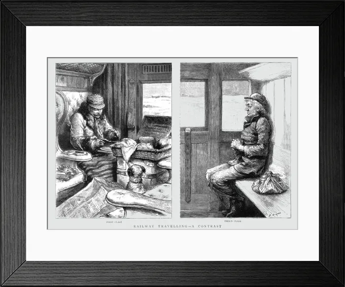 Framed Print : Railway Travelling - A Contrast, 1891. Creator: G Durand Framed Print : Railway Travelling - A Contrast, 1891. Creator: G Durand