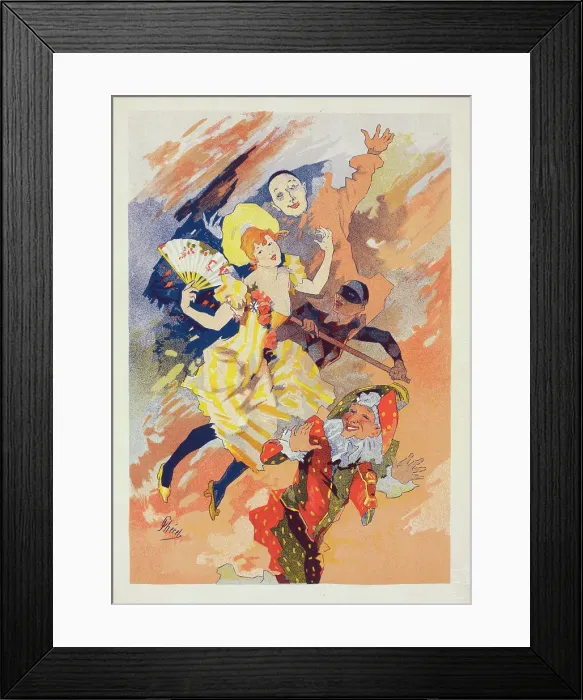 Framed Print : Troisième panneau sans texte : La Pantomime'. c1900. Creator: Jules Cheret. Troisième panneau sans texte : La Pantomime'. c1900. Creator: Jules Cheret Framed Print : Troisième panneau sans texte : La Pantomime'. c1900. Creator: Jules Cheret. Troisième panneau sans texte : La Pantomime'. c1900. Creator: Jules Cheret