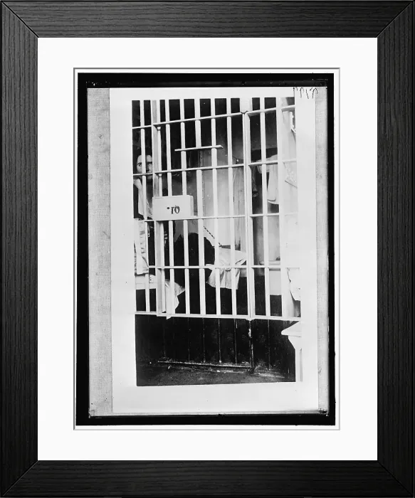 Framed Print : Woman suffrage, jail cell, between 1916 and 1918. Creator: Harris & Ewing. Woman suffrage, jail cell, between 1916 and 1918. Creator: Harris & Ewing Framed Print : Woman suffrage, jail cell, between 1916 and 1918. Creator: Harris & Ewing. Woman suffrage, jail cell, between 1916 and 1918. Creator: Harris & Ewing