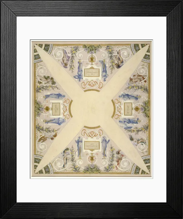 Framed Print : Sketch for the festival staircase at the Hotel de Ville in Paris: November, between 1888 and 1889. Creator: Luc Olivier Merson Framed Print : Sketch for the festival staircase at the Hotel de Ville in Paris: November, between 1888 and 1889. Creator: Luc Olivier Merson