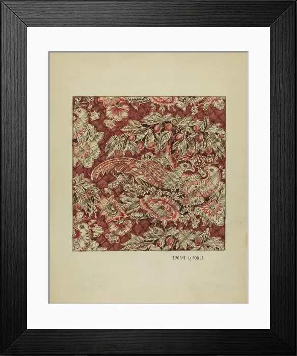 Framed Print : Quilted Chintz Coverlet, c. 1936. Creator: Eugene La Foret Framed Print : Quilted Chintz Coverlet, c. 1936. Creator: Eugene La Foret