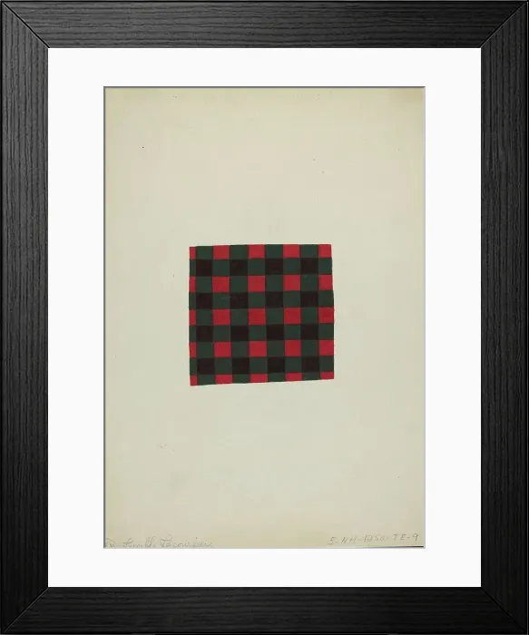 Framed Print : Textile, c. 1938. Creator: Lucille Lacoursiere Framed Print : Textile, c. 1938. Creator: Lucille Lacoursiere
