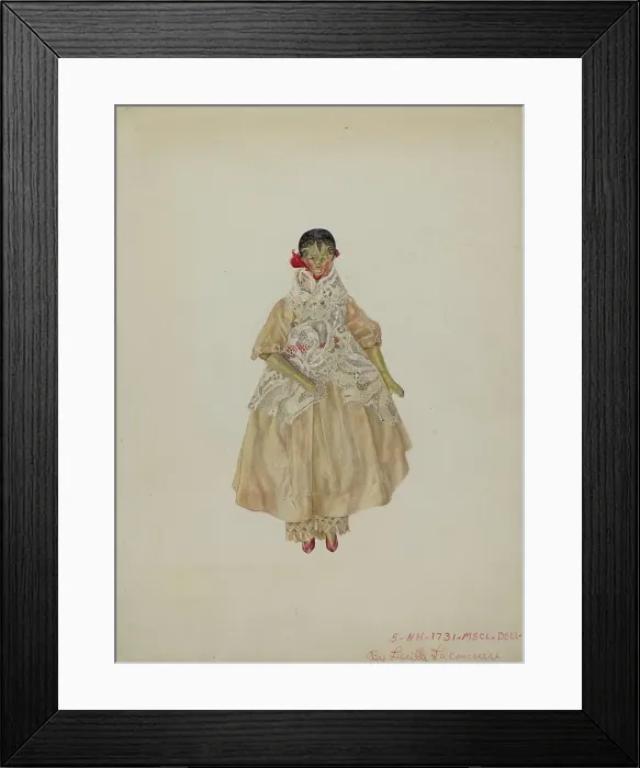 Framed Print : Doll, c. 1939. Creator: Lucille Lacoursiere Framed Print : Doll, c. 1939. Creator: Lucille Lacoursiere