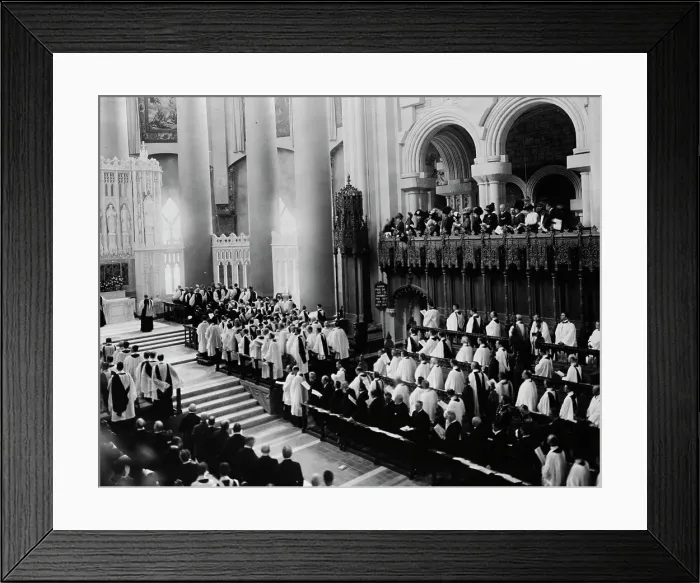 Framed Print : Consecration of the choir and the two chapels of the Cathedral of St. John the Divine, c1911. Creator: Frances Benjamin Johnston Framed Print : Consecration of the choir and the two chapels of the Cathedral of St. John the Divine, c1911. Creator: Frances Benjamin Johnston