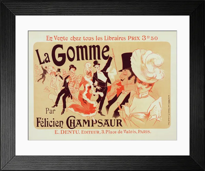 Framed Print : Affiche pour la Gomme'. c1900. Creator: Jules Cheret. Affiche pour la Gomme'. c1900. Creator: Jules Cheret Framed Print : Affiche pour la Gomme'. c1900. Creator: Jules Cheret. Affiche pour la Gomme'. c1900. Creator: Jules Cheret