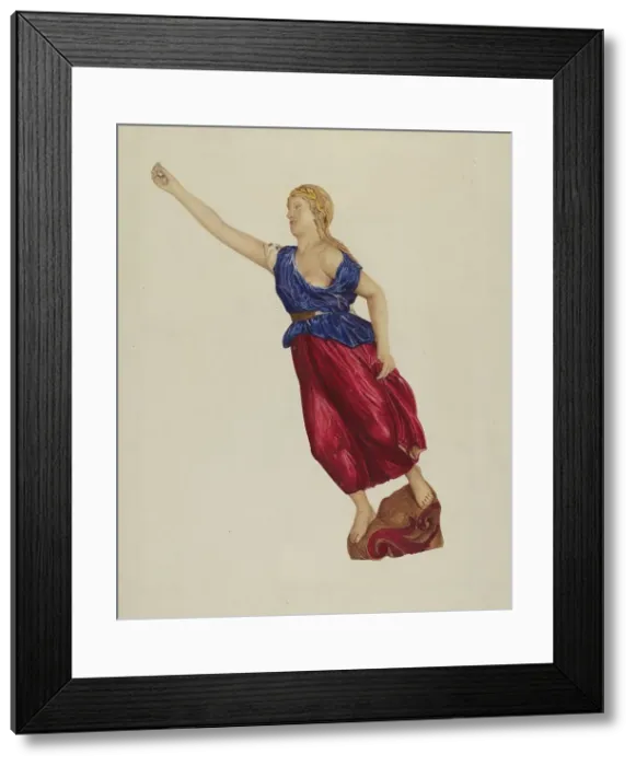 Framed Print : Ship's Figurehead, c. 1939. Creator: Lucille Lacoursiere Framed Print : Ship's Figurehead, c. 1939. Creator: Lucille Lacoursiere