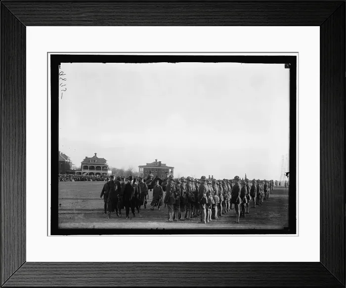 Framed Print : Fort Myer Officers Training School, between 1916 and 1918. Creator: Harris & Ewing. Fort Myer Officers Training School, between 1916 and 1918. Creator: Harris & Ewing Framed Print : Fort Myer Officers Training School, between 1916 and 1918. Creator: Harris & Ewing. Fort Myer Officers Training School, between 1916 and 1918. Creator: Harris & Ewing