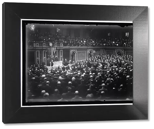 Woodrow Wilson before Congress, between 1913 and 1918. Creator: Harris & Ewing. Woodrow Wilson before Congress, between 1913 and 1918. Creator: Harris & Ewing