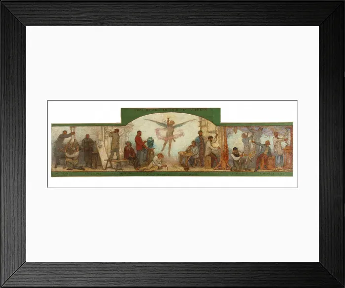 Framed Print : Art spreads its light far and wide: Crafts and industrial design: Sketch for the drawing... 1880. Creator: Edmond Eugene Valton Framed Print : Art spreads its light far and wide: Crafts and industrial design: Sketch for the drawing... 1880. Creator: Edmond Eugene Valton