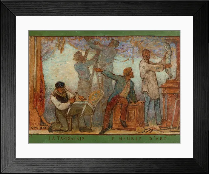 Framed Print : Art spreads its light far and wide: Crafts and industrial design: Sketch for the drawing... 1880. Creator: Edmond Eugene Valton Framed Print : Art spreads its light far and wide: Crafts and industrial design: Sketch for the drawing... 1880. Creator: Edmond Eugene Valton
