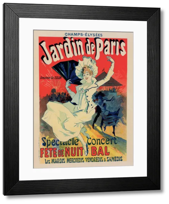 Framed Print : Affiche pour le Jardin de Paris'. c1897. Creator: Jules Cheret. Affiche pour le Jardin de Paris'. c1897. Creator: Jules Cheret Framed Print : Affiche pour le Jardin de Paris'. c1897. Creator: Jules Cheret. Affiche pour le Jardin de Paris'. c1897. Creator: Jules Cheret