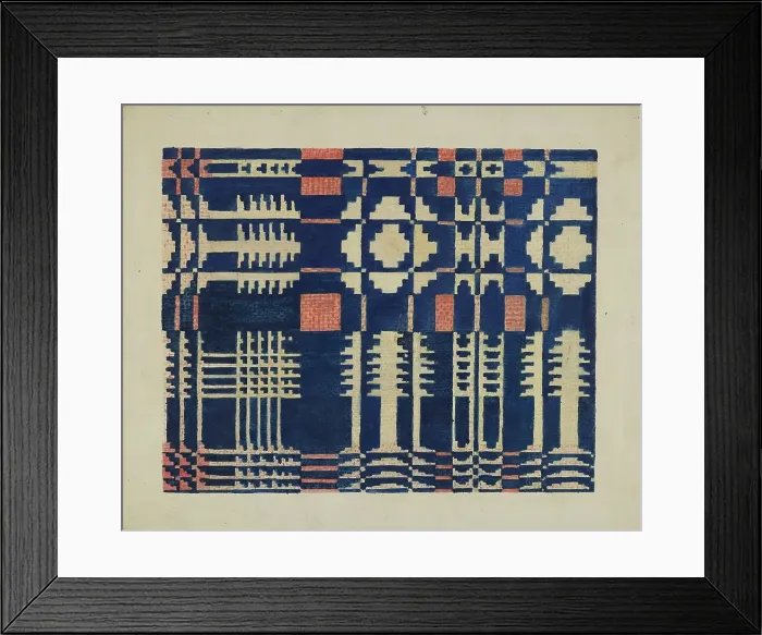 Framed Print : Woven Coverlet, 1935 / 1942. Creator: Martha L. Lanscher Framed Print : Woven Coverlet, 1935 / 1942. Creator: Martha L. Lanscher