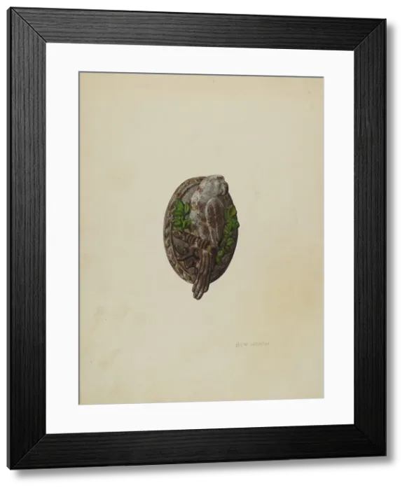 Framed Print : Door Knocker, c. 1940. Creator: Ben Lassen Framed Print : Door Knocker, c. 1940. Creator: Ben Lassen