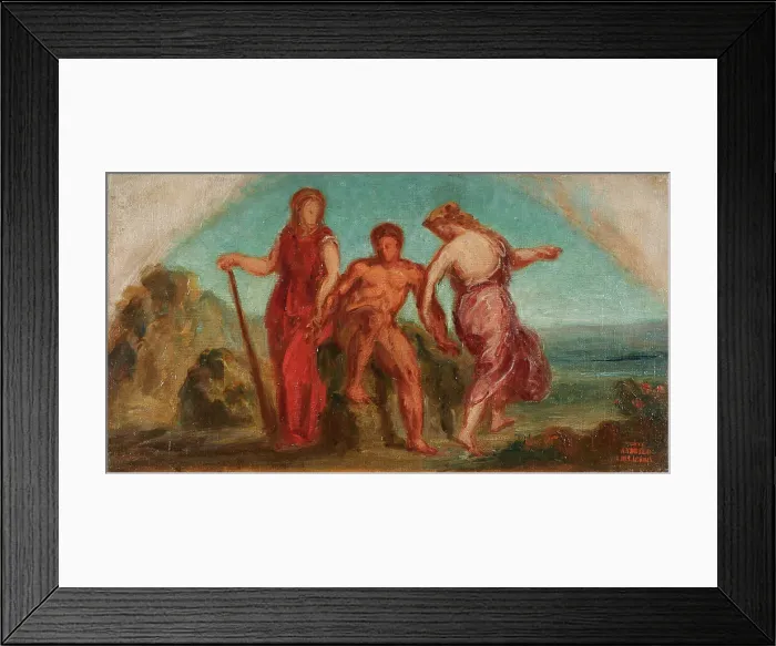 Framed Print : Esquisse pour le salon de la Paix de l'Hôtel de Ville de Paris : Hercule entre... c.1852-1854. Creator: Pierre Andrieu Framed Print : Esquisse pour le salon de la Paix de l'Hôtel de Ville de Paris : Hercule entre... c.1852-1854. Creator: Pierre Andrieu