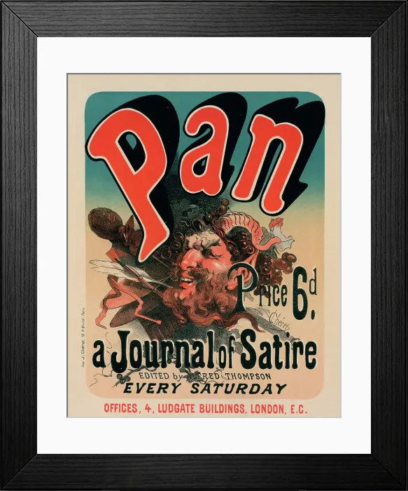 Framed Print : Affiche pour le journal Pan'. c1897. Creator: Jules Cheret. Affiche pour le journal Pan'. c1897. Creator: Jules Cheret Framed Print : Affiche pour le journal Pan'. c1897. Creator: Jules Cheret. Affiche pour le journal Pan'. c1897. Creator: Jules Cheret