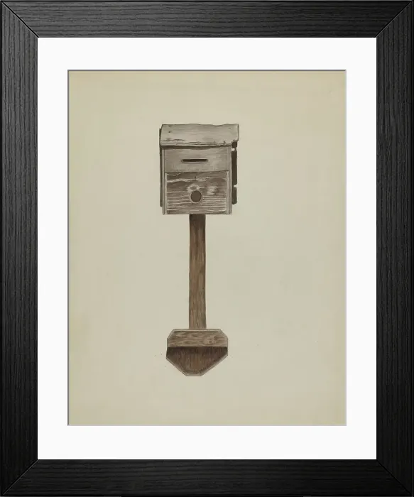 Framed Print : Mail Box, c. 1937. Creator: Marjorie Lee Framed Print : Mail Box, c. 1937. Creator: Marjorie Lee
