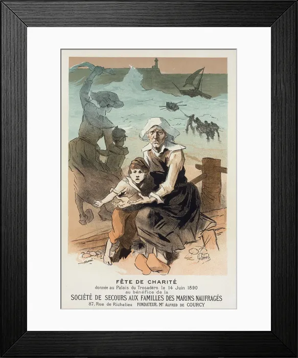 Framed Print : Affiche pour une fête de charité au bénéfice de la Société de Secours aux Familles des... c1897. Creator: Jules Cheret. Affiche pour une fête de charité au bénéfice de la Société de Framed Print : Affiche pour une fête de charité au bénéfice de la Société de Secours aux Familles des... c1897. Creator: Jules Cheret. Affiche pour une fête de charité au bénéfice de la Société de